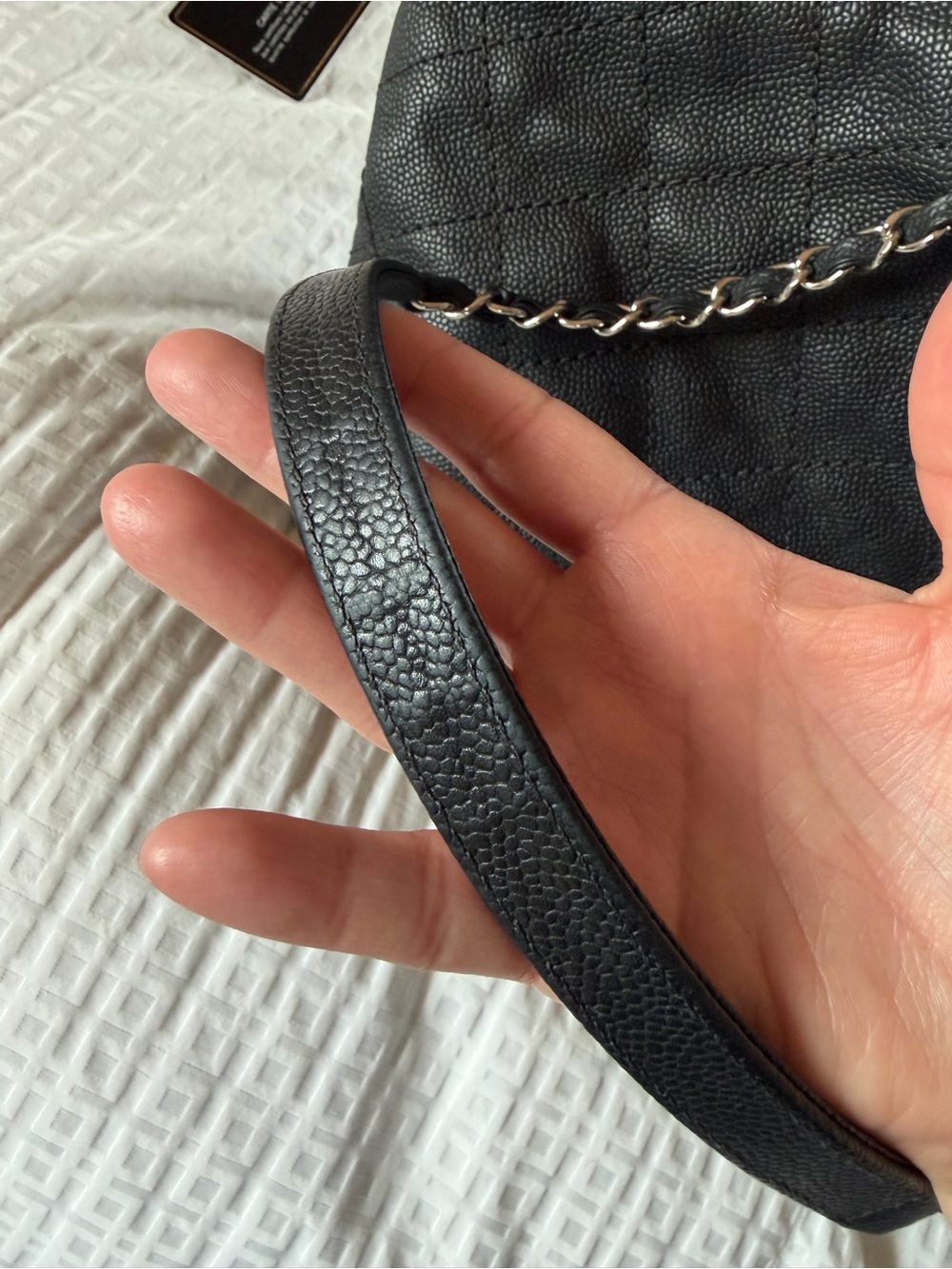 Chanel Black Caviar Leather Shopper Tote with pouch. - Picture 11 of 17